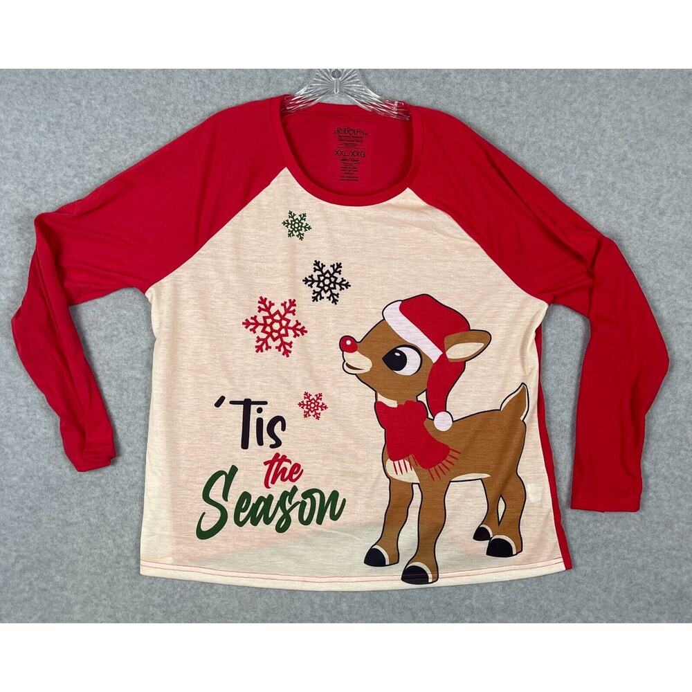 Rudolph Pajama Top Men's Size 2XL‎ Tis the Season Christmas Santa